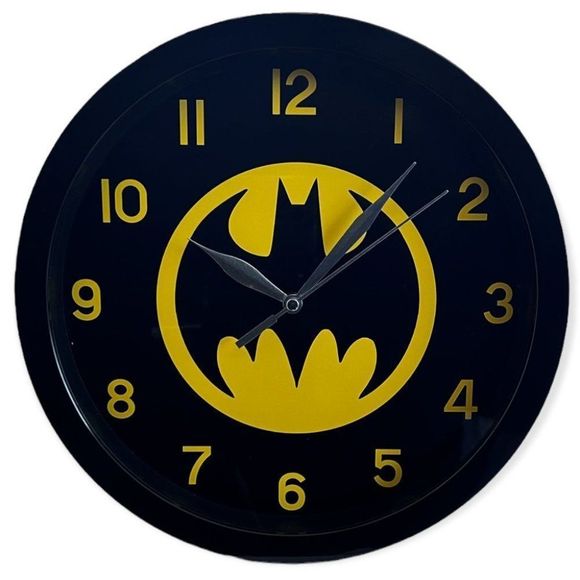 Accutime Watch Corp. Other - Batman Wall Clock 10”/25cm, Watches, Superhero, Home Décor, Toy, Black frame